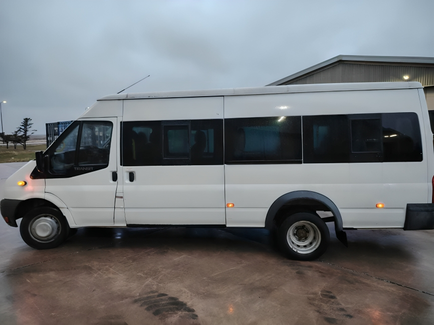 White passenger van exterior